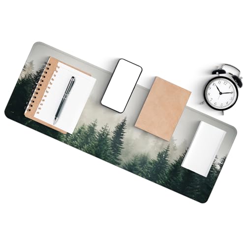 Gaming Mouse Pad with Anti-Slip Rubber Base, Extended Large Computer Mouse Mat with Stitched Edges, Long XL Anime Mousepad for Laptop and Keyboard, 31.5 x 11.8 inch (Forest Tree) - color: Forest Tree