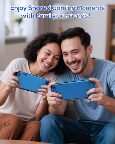 FYOUNG Protective Case for Nintendo Switch 2, Slim Hard Shell Accessories | Switch 2 Cute Case, Scratch&Shock Protection Cover with Screen Protector, 8 Thumb Grip(Solid Blue, Switch 2 7.9inch) - color: Solid Blue