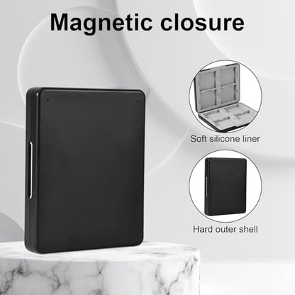 Game Cartridge Storage Case for Gameboy GB GBC, Magnetic Closure Protective Holder with Silicone Slots Holds 16 Game Cartridges for GB GBC Collectors