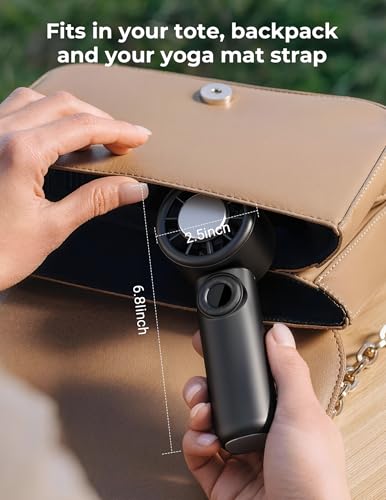 Portable Handheld Turbo Fan with Ice Cooling, 100 Levels Stepless Speed, 15H Long Battery Life, 10500RPM Turbo Fan Rechargeable Personal Mini Fan for Travel, Outdoor, Makeup - color: Black