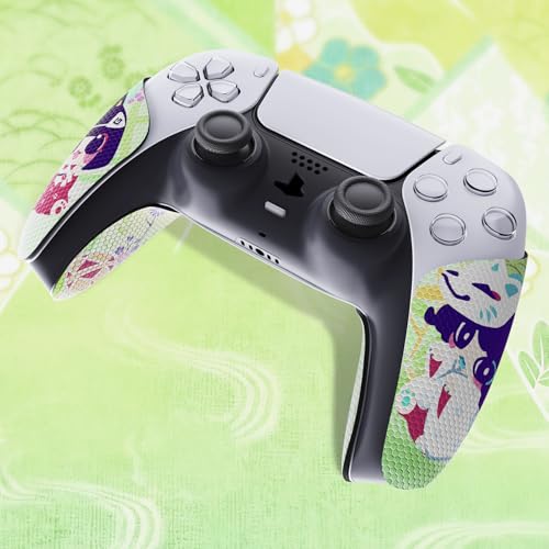 eXtremeRate PlayVital Anti-Skid Sweat-Absorbent Controller Grip for ps5 Controller, Professional Textured Soft Rubber Pads Handle Grips for ps5 Controller - Wishing Shrine - color: Wishing Shrine