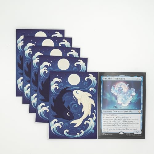 MTG Sleeves by Arcanum Industries, 103 Matte Card Sleeves for Magic The Gathering & TCG - Premium Shuffle Feel & Borderless Art with Black Interior (Spirit Koi)
