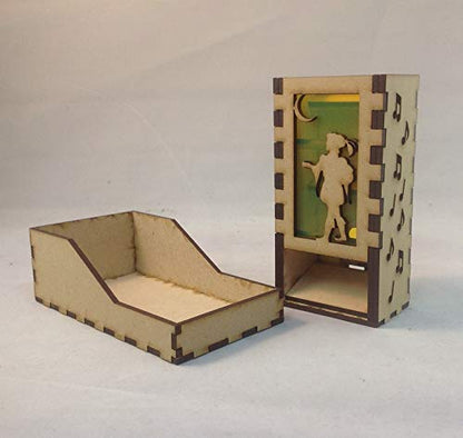 Bard Mini Dice Tower v1 Neon Yellow Acrylic Window Laser Cut MDF Unique Gift