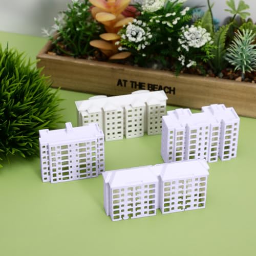 Wakauto Miniature Apartment Building Model 4Pcs Mini Buildings for Diorama Plastic Mini Building Decor for Crafts City Models for Sand Table Layout Home D Cor