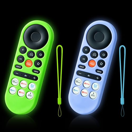 2-Pack Glowing Remote Cover for VIZIO XRT281 Remote, Glow Green & Glow Blue | Glowing in the Dark, Silicone Case with Lanyard, GITD! - color: Glow Green&Glow Blue