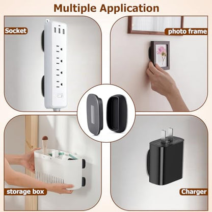 Ninsula 4 Pack Magnetic Remote Control Holder Wall Mount, No Drill Self-Adhesive Organizer TV Remote Holder, Black Organizer Storage Wall Holder for Tv, Fan, Air Conditioner, Bed