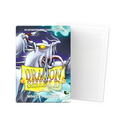 Dragon Shield | Japanese Size Card Matte Sleeves | 60 CT - Smooth & Tough Premium TCG Sleeves - Compatible with Yu-Gi-Oh, Naruto, Cardfight & Vanguard | White - color: White Matte