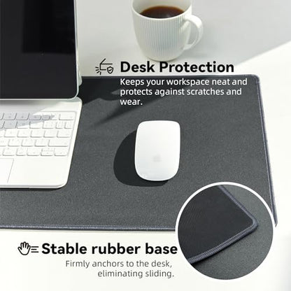 Reniteco Large Office & Gaming Mouse Pad, 27.6" x 11.8" x 0.08" | Anti-Fray Stitched Edges, Premium Textured Surface, Non-Slip Rubber Base, Water and Stain Resistant Protection - color: Deep Gray, size: 27.6''x11.8''x0.08''
