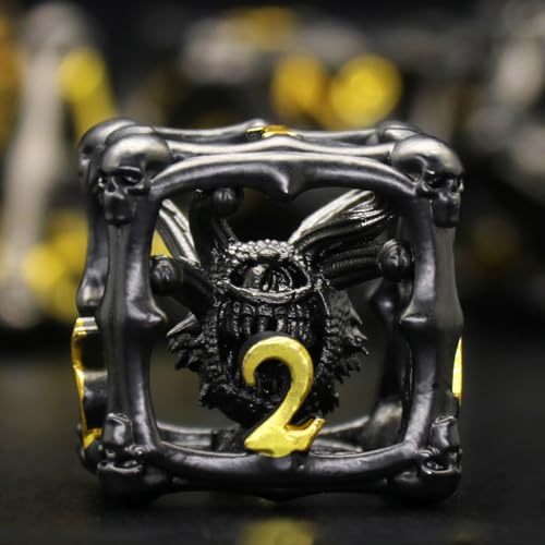 Beholder Dice Set DND, Dragon Eye Dice, ZHOORQI 7PC/Set Polyhedral Dices for Dungeons and Dragons, RPG, Eye Monster DND Gifts（Eye-Black Gold） - color: Eye- Balck Gold