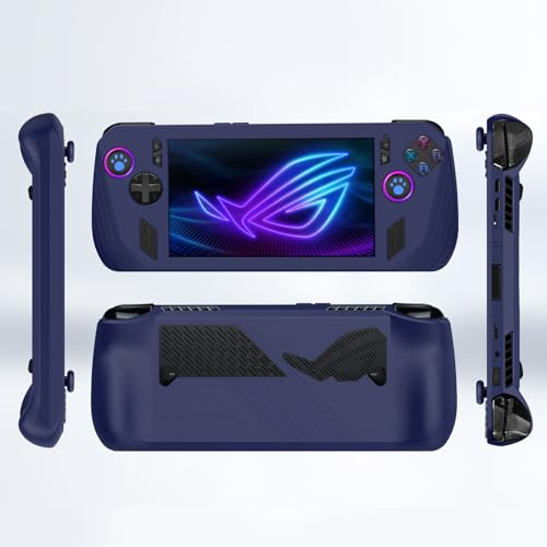 Protective Case for ASUS Rog Ally X 2024 Gaming Handheld,Game Console Silicone Protective Cover for Rog Ally X Accessories with Rocker Caps