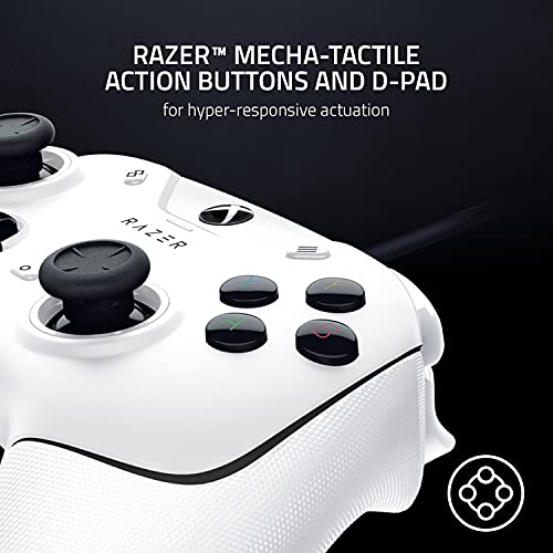 Razer Wolverine V2 Wired Gaming Controller for Xbox Series X|S, Xbox One, PC: Remappable Front-Facing Buttons - Mecha-Tactile Action Buttons and D-Pad - Trigger Stop-Switches - White - color: White, size: Controller Only, style: Wolverine V2
