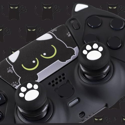 Silicone Skin Cover Sticker x 1 & Extender Grips x 2 for PS5 Controller Cats Black - color: 1