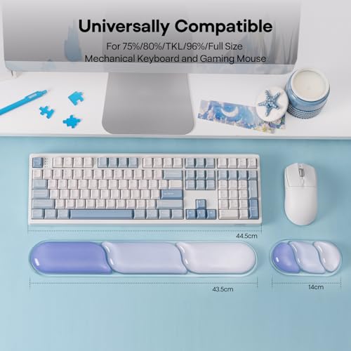 EPOMAKER CloudGel Wrist Rest for Keyboard and Mouse, 2 Pieces | Silicone Wrist Support, Anti-Slip Rubber Bottom, Ergonomic Design, Suitable for Office/Computer/Laptop/Gaming (Blue) - color: Blue