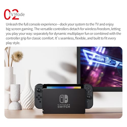 Tideal Set of Replacement Controller for Nintendo Switch - Compatible with Nintendo Switch (1) / OLED/Lite - Dual Vibration/Motion Control / 6-Axis Gyro (Black) - color: Black