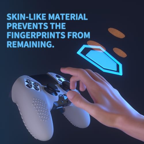 PlayVital 3D Studded Edition Anti-Slip Silicone Cover Case for ps5 Edge Controller, Soft Rubber Protector Skin for ps5 Edge Wireless Controller with 6 Thumb Grip Caps - Metallic Gray - color: Metallic Gray