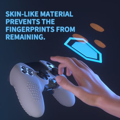PlayVital 3D Studded Edition Anti-Slip Silicone Cover Case for ps5 Edge Controller, Soft Rubber Protector Skin for ps5 Edge Wireless Controller with 6 Thumb Grip Caps - Metallic Gray - color: Metallic Gray