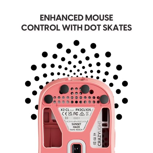 Pulsar Gaming Gears X2 Crazylight Wireless Gaming Mouse, Ultra Lightweight 1.23 oz (35g), Optical Switch, 32000 DPI, 750 IPS, XS-1 Sensor, 8k Compatible (Sunset Haze) - color: Sunset Haze, size: Mini, style: X2 CrazyLight