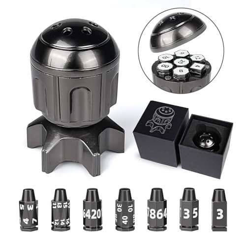7Pcs DND Dice Set,Metal Bullet Design Polyhedral Dice for DND RPG | Unique Novelty Game Dice Accessory for Tabletop Role Playing Game Enthusiasts