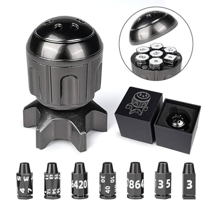 7Pcs DND Dice Set,Metal Bullet Design Polyhedral Dice for DND RPG | Unique Novelty Game Dice Accessory for Tabletop Role Playing Game Enthusiasts