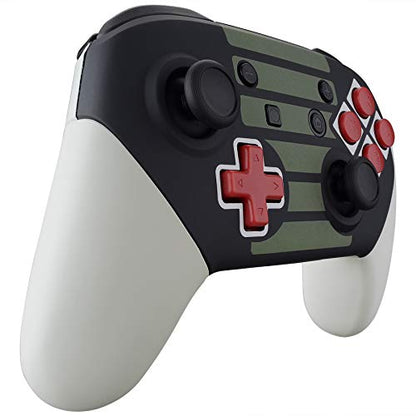 eXtremeRate Classics NES Style Soft Touch Faceplate Backplate Handles for Nintendo Switch Pro Controller, DIY Housing Shell Grip and Buttons for Nintendo Switch Pro - Controller NOT Included - color: Classic NES Style