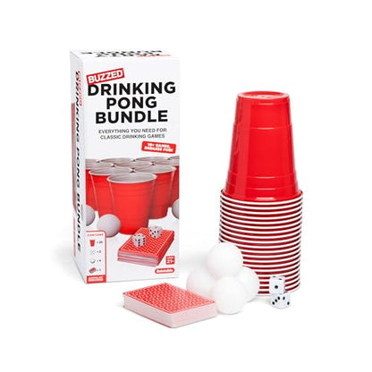Buzzed Party Pong Bundle Drinking Kit for Adults | Fun Drinking Games And Ping Pong Balls, College Essentials Favorite, Includes Materials For Over 10 Games - style: Party Pong Bundle