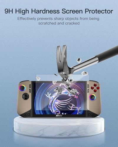 Screen Protector for MSI Claw 8 AI+ A2VM Handheld Game Console, 9H Hardness Tempered Glass for MSI Claw 8 AI+ A2VM,Anti-Scratch, Bubble Free, HD Clarity