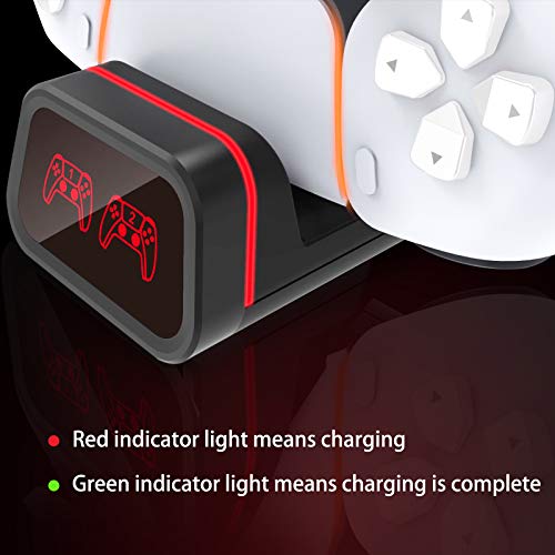 2-in-1 Fast Charging Dock for Switch Pro/PS5/Xbox Series X Controllers, Smart LED Indicator, Safe Charging with Overcharge Protection with USB-C Cable