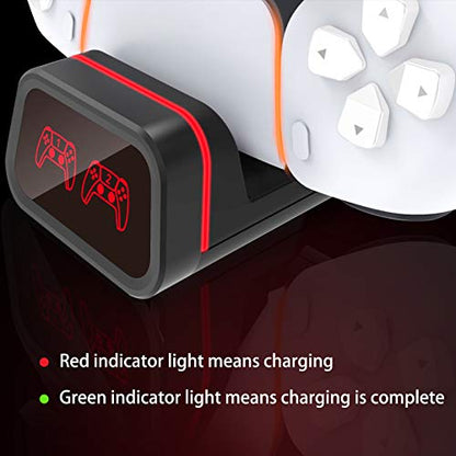 2-in-1 Fast Charging Dock for Switch Pro/PS5/Xbox Series X Controllers, Smart LED Indicator, Safe Charging with Overcharge Protection with USB-C Cable