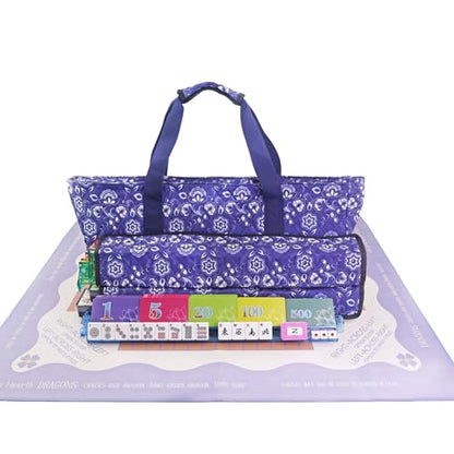 American Mahjong Game Set, Portable Carrying Bag,Acrylic 160 Tiles,Western Mahjong Tiles Set,Complete Ma Jong Set (Ivory) - color: Ivory