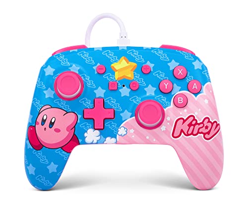 PowerA Enhanced Wired Controller for Nintendo Switch - Kirby, Gamepad, game controller, wired controller, officially licensed - color: Kirby