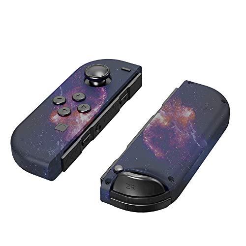 eXtremeRate DIY Replacement Shell Buttons for Nintendo Switch & Switch OLED, Nebula Galaxy Soft Touch Custom Housing with Full Set Button for Joycon Handheld Controller - Console Shell NOT Included - color: Nebula Galaxy