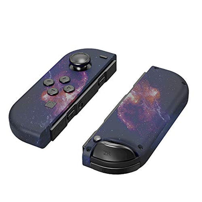 eXtremeRate DIY Replacement Shell Buttons for Nintendo Switch & Switch OLED, Nebula Galaxy Soft Touch Custom Housing with Full Set Button for Joycon Handheld Controller - Console Shell NOT Included - color: Nebula Galaxy