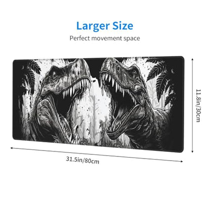 Dinosaur Mouse Pad XL Large Mousepad Non Slip Rubber Base Desk Mat for Laptop Computer Gaming 31.5" X 12" - color: Dinosaur