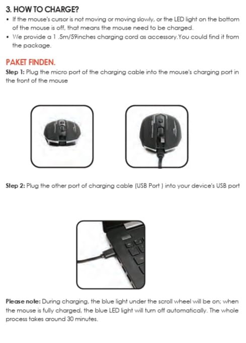 MELOGAGA Wireless Gaming Mouse Bluetooth/2.4G RGB Rechargeable -Black | Bluetooth/2.4G Dual Modes, Silent Clicks, 7-Color Backlit, 6 Buttons, Rechargeable Battery for PC, Mac, Laptop, Chromebook - color: Black