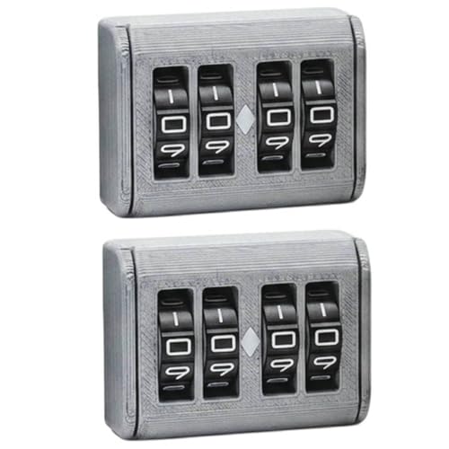2PCS MTG Life Counter, 4-Digit Wheel Trackers Single/Dual Player Modes | Board Game Counter 0-9999 Single Player and 0-99 Dual Player Modes, for Card and Tabletop Games (Silver_2PCS) - color: Silver_2pcs