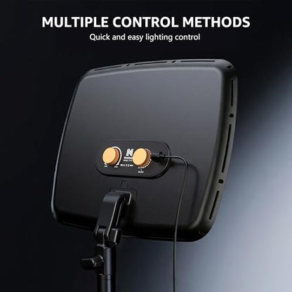 NiceVeedi 14" Soft Streaming Light, Dimmable Desk Ring Light with Clamp, 2700K-6500K/CRI97+/Flexible Arm/Modular Design/Remote, Key Light for Podcast/Home Office/YouTube/TikTok/Makeup/Video Calls
