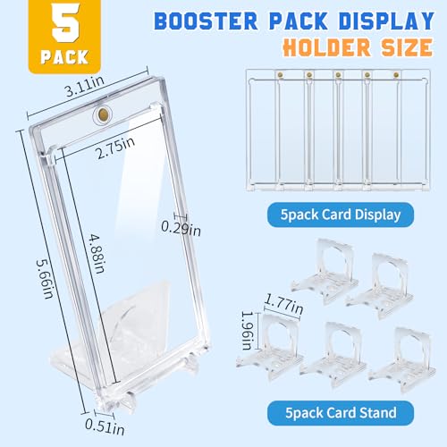 DEDC Booster Pack Protector Card Holder UV Magnetic Case MTG Display Holder Clear Cases Fit for Standard Cards Storage Protect Collectible Sports Gaming Cards (Showcase(5+5))