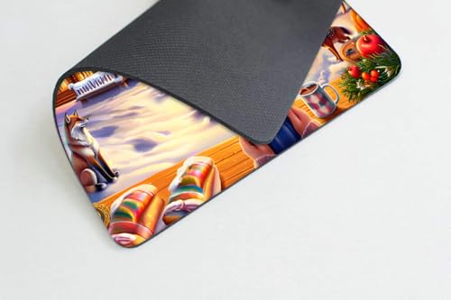 Square Mouse Pad Christmas Bonfire,Gaming Mouse Pads for Desk,Soft Computer Waterproof Non-Slip Mouse Mat - color: Christmas bonfire