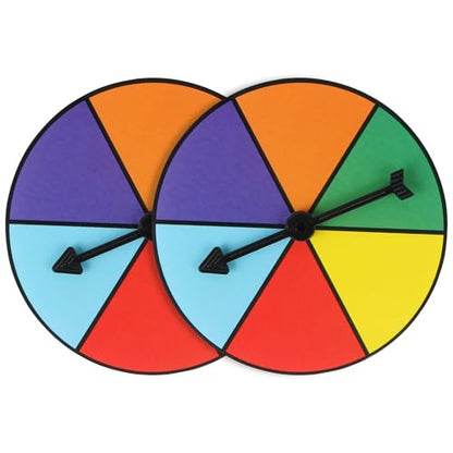 MIDELONG Rainbow Color Math Spinners, Probability Spinner Wheel, Plastic, Pack of 2