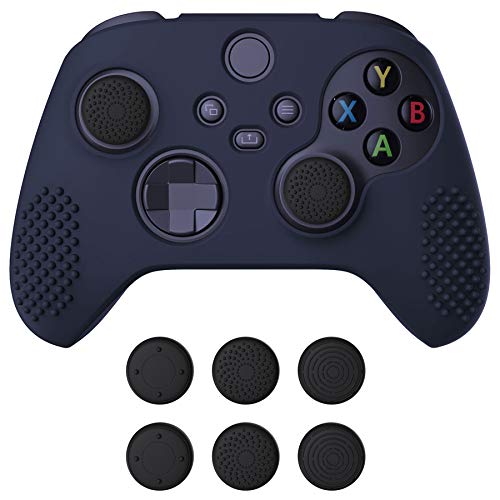 eXtremeRate PlayVital Midnight Blue 3D Studded Edition Anti-slip Silicone Cover Skin for Xbox Series X/S Controller, Soft Rubber Case Protector for Xbox Core Wireless Controller with Thumb Grip Caps - color: Midnight Blue