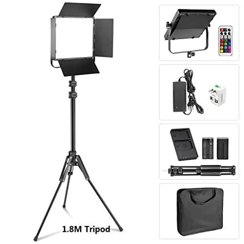 Dimmable Bi-Color RGB LED Video Lights Kit 3200-5600K Professional Panel Lamp for Studio Photography Shooting - color: D