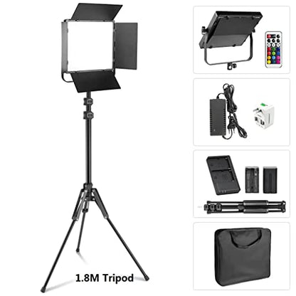 Dimmable Bi-Color RGB LED Video Lights Kit 3200-5600K Professional Panel Lamp for Studio Photography Shooting - color: D