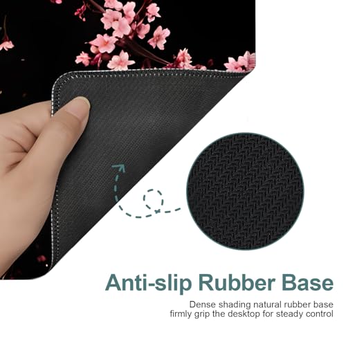 Cherry Blossom Extended Gaming Mouse Pad 35.4 x 15.7 Inch – Japanese-Inspired Desk Mat for Gaming, Office, and Study with Non-Slip Rubber Base - color: #42, size: 35.4" x 35.4"
