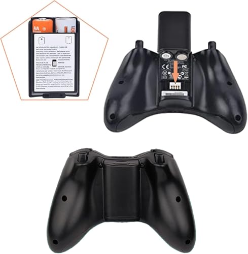 2 Pcs Battery Pack Cover for Xbox360 Wireless Controller, Replacement Battery Pack Cover Shell Case (2×Black) - color: Black