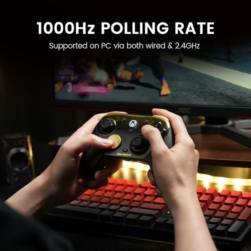 GameSir G7 Pro Wired Controller for Xbox Series X|S, Xbox One, Wireless Gamepad for PC&Android with TMR Sticks, Hall Effect Analog Triggers, 1000Hz Polling Rate, 3.5mm Audio Jack - Golden - color: Golden