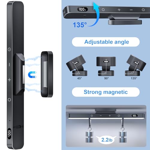 WILLED 3W Rechargeable Light Bar with Romote Control,3 Colors Adjustable Mirror Lights with 120 LED,2000mAh Battery Makeup Light, Magnetic Stick On Touch Lights for Cabinet,Closet,Bunk Bed,Kitchen