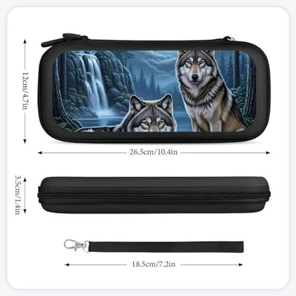 PPIKTC Carrying Case Compatible with Nintendo Switch, Travel Storage Holder Bag with 15 Game Cartridges, Moon Wolf Love - color: Design (211)