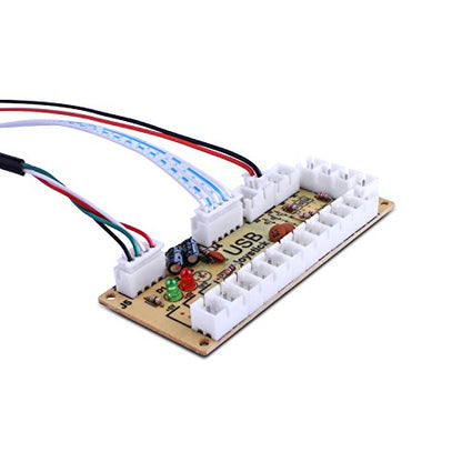 AUKUYEE Arcade Game Button and Joysticks Controller Kit with Zero Delay Encoder Board, 5 Pin Joysticks and Buttons for Mame Jamma & Other Fighting Games, Compatible with Windows and Raspberry Pi QR02
