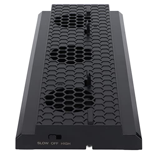 Vertical Gaming Console Cooling Stand with Light Bar for One X, 3 Fans, USB Hub Charging Ports, Decorative Design, ABS Material