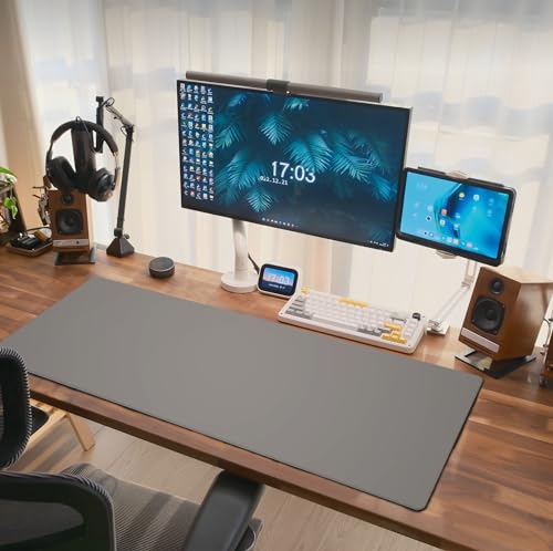 Gray Mouse Pad Extended Large Gaming Mousepad XL Big Long Oversized Desk Mat Stitched Edges 31.5 X 11.8 Inch for Home Office - color: Black13